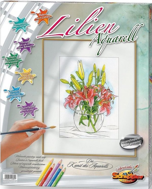 Malen nach Zahlen Aquarell: Lilien Aquarell