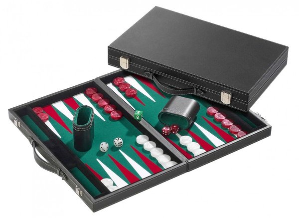 Backgammon grün Kunstleder (groß)
