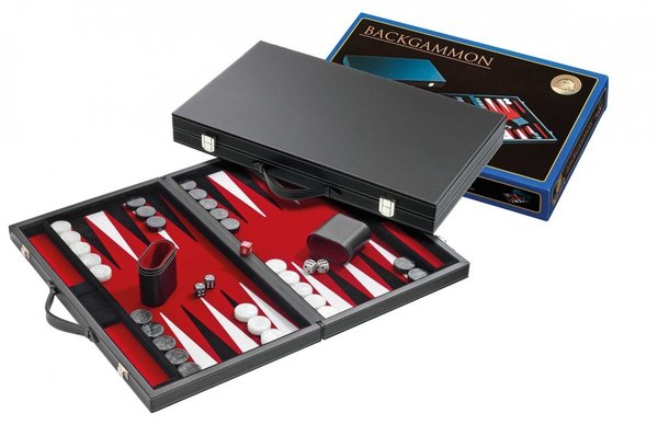 Backgammon rot Kunstleder (medium)