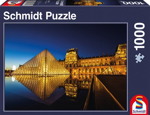 Puzzle Louvre bei Nacht