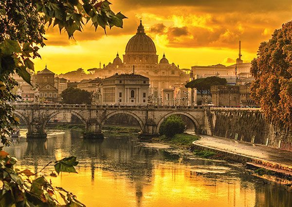 Puzzle Goldenes Licht über Rom