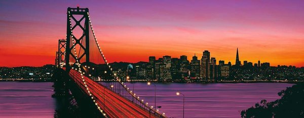 Puzzle San Francisco, Oakland Bay Bridge bei Nacht