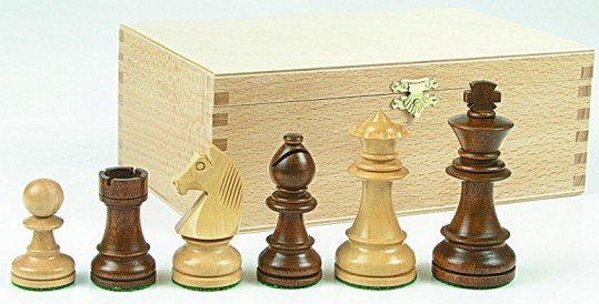 Schachfiguren Staunton braun, KH 84 mm beschwert