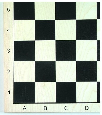 Schachbrett Ahorn furniert, schwarz bedruckt, matt lackiert, Feldgröße 58 mm