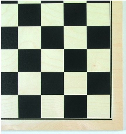 Schachbrett Ahorn furniert, schwarz bedruckt, matt lackiert, Feldgröße 55 mm