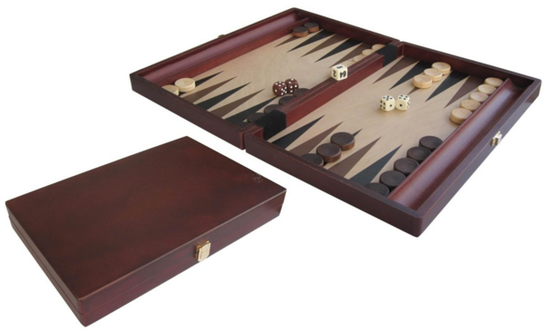 Backgammonkoffer, Holz gebeizt