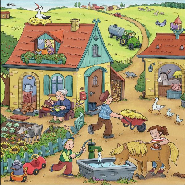 Puzzle Viel los auf dem Bauernhof