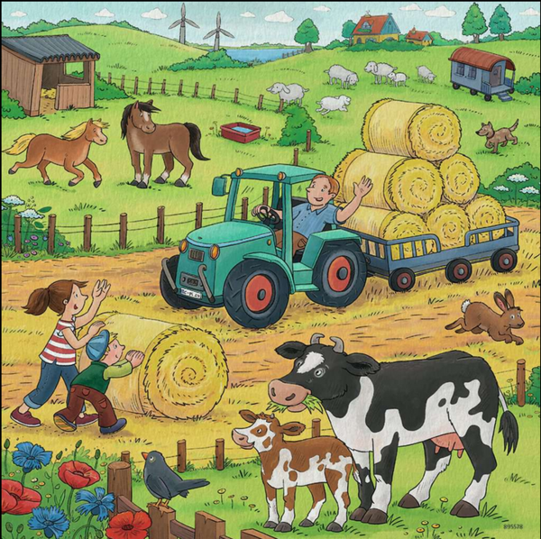 Puzzle Viel los auf dem Bauernhof