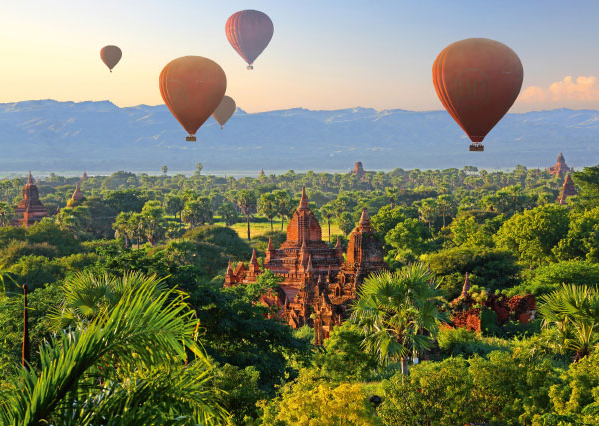 Puzzle Heißluftballons, Mandalay, Myanmar