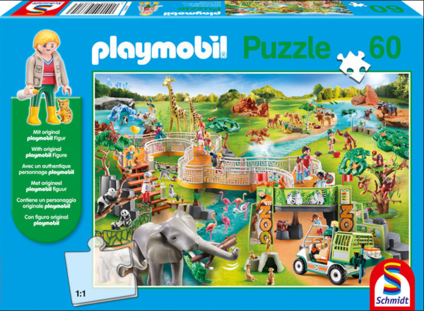 Puzzle Zoo +  Playmobil Figur
