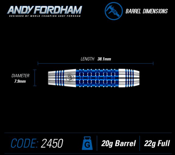 Winmau Softdart Andy Fordham Special Edition, 22g, 90% Tungsten