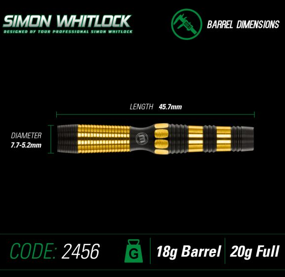 Winmau Softdart Simon Whitlock Onix AU Dynamic Edge Special Edition, 20g, 90% Tungsten