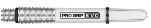 Target Shaft Pro Grip EVO AL, Silber / Weiß, verschiedene Längen + Ersatztops
